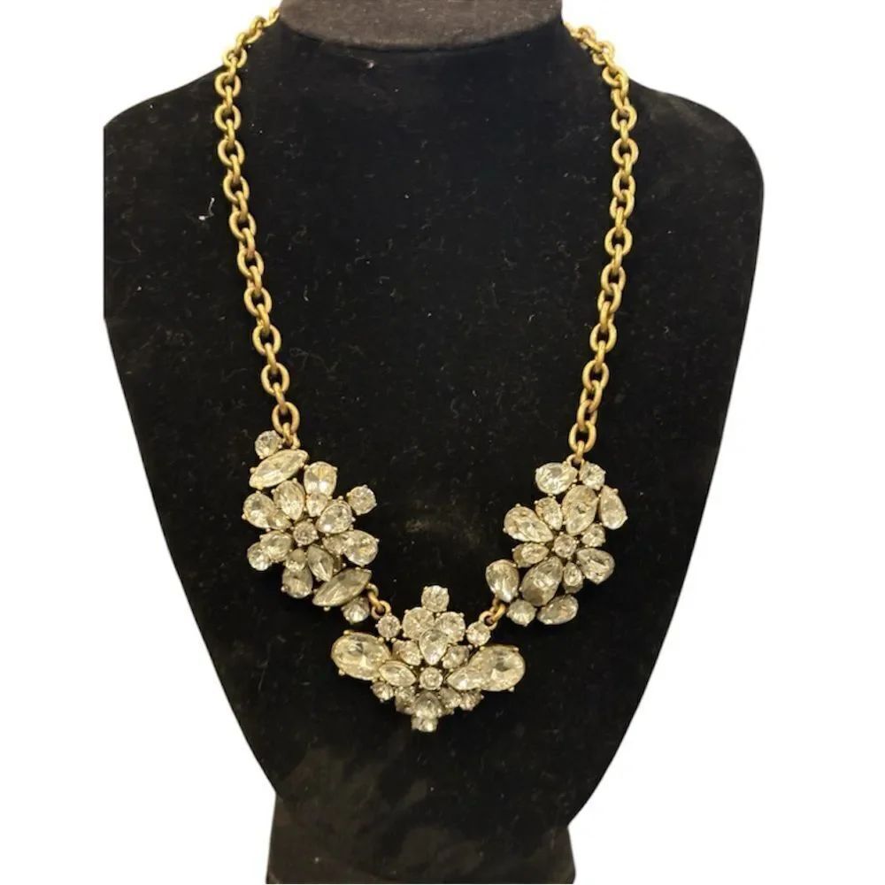 J. Crew Crystal Cluster Statement Necklace